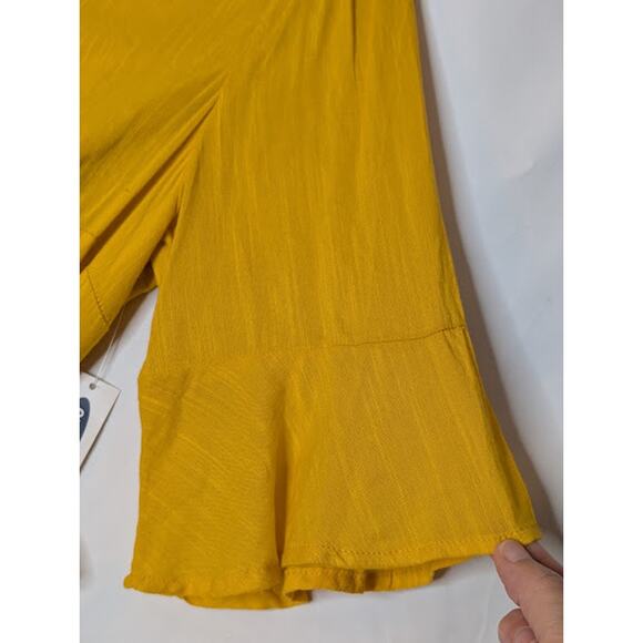 OLD NAVY Waist-defining Bell-Sleeve Faux-wrap Dress for Women yellow size M - Picture 7 of 14